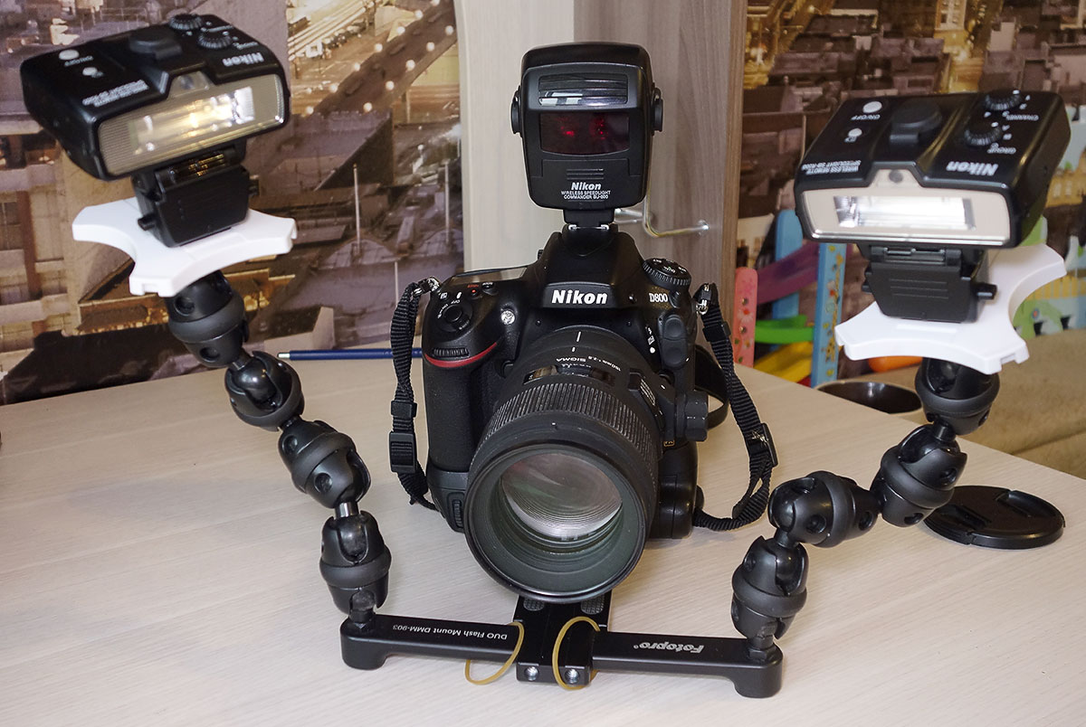 Фото: 2. Вспышки, установленные на брекете. Фото: Омелько М.М.